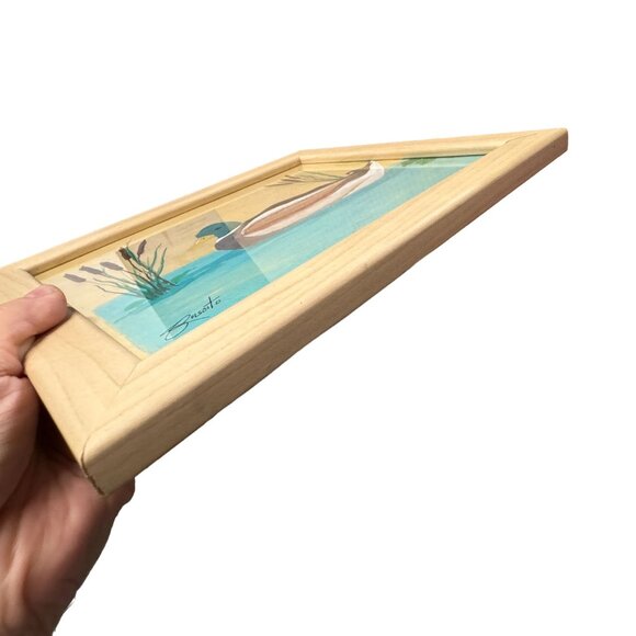 Original Mallard Duck Art Watercolor Drawing Signed Buscito Framed 8x10 - Picture 4 of 10